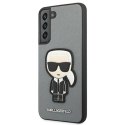 Etui Karl Lagerfeld Saffiano Ikonik Karl's Patch na Samsung Galaxy S22+ - srebrne