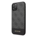 Guess GUHCN65G4GLGR iPhone 11 Pro Max szary/grey hard case 4G Stripe Collection