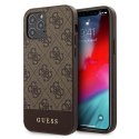 Guess GUHCP12MG4GLBR iPhone 12/12 Pro 6,1" brązowy/brown hardcase 4G Stripe Collection