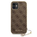 Guess GUHCP12SGF4GBR iPhone 12 mini 5,4" brązowy/brown hardcase 4G Charms Collection