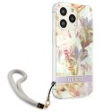 Guess GUHCP13XHFLSU iPhone 13 Pro Max 6,7" fioletowy/purple hardcase Flower Strap