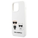 Karl Lagerfeld KLHCP13LSSKCW iPhone 13 Pro / 13 6,1" hardcase biały/white Silicone Karl & Choupette