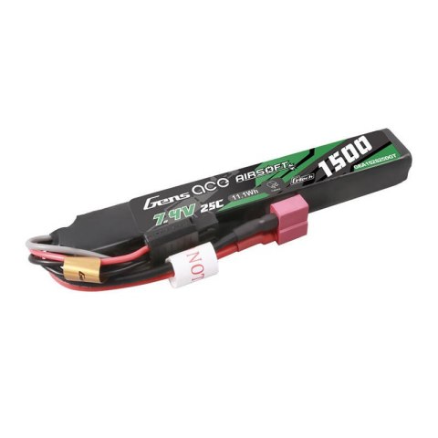 Akumulator Gens ace G-Tech 25C 1500mAh 2S1P 7.4V Airsoft Gun Lipo z konektorem T Plug