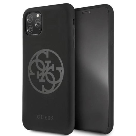 Guess GUHCN65LS4GBK iPhone 11 Pro Max black/czarny hard case Silicone 4G Tone On Tone