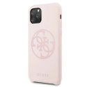 Guess GUHCN65LS4GLP iPhone 11 Pro Max light pink/jasnoróżowy hard case Silicone 4G Tone On Tone