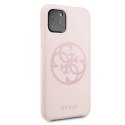 Guess GUHCN65LS4GLP iPhone 11 Pro Max light pink/jasnoróżowy hard case Silicone 4G Tone On Tone