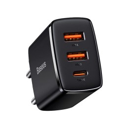 [PO ZWROCIE]Baseus Compact szybka ładowarka sieciowa 2x USB / USB Typ C 30W 3A Power Delivery Quick Charge czarny (CCXJ-E01)