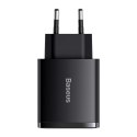 [PO ZWROCIE]Baseus Compact szybka ładowarka sieciowa 2x USB / USB Typ C 30W 3A Power Delivery Quick Charge czarny (CCXJ-E01)