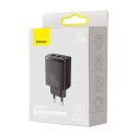 [PO ZWROCIE]Baseus Compact szybka ładowarka sieciowa 2x USB / USB Typ C 30W 3A Power Delivery Quick Charge czarny (CCXJ-E01)