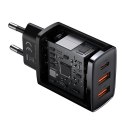 [PO ZWROCIE]Baseus Compact szybka ładowarka sieciowa 2x USB / USB Typ C 30W 3A Power Delivery Quick Charge czarny (CCXJ-E01)