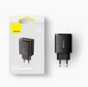 [PO ZWROCIE]Baseus Compact szybka ładowarka sieciowa 2x USB / USB Typ C 30W 3A Power Delivery Quick Charge czarny (CCXJ-E01)