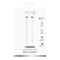 Puro Braided Cable FABK4 USB-C to USB-C, 2m 240W 480mbps, white