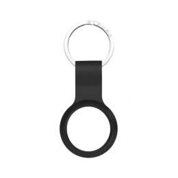 Puro ''ICON'' liquid silicone keychain with hook for Airtag, black