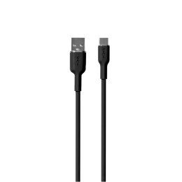 Puro Soft Cable USB-A to USB-C 1.5m, black