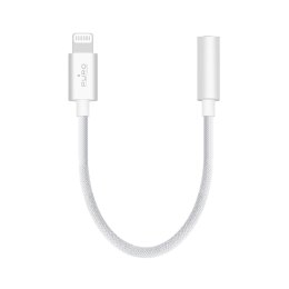 Puro braided adaptor FABK4 Lightning to jack 3,5 mm, 15cm, white