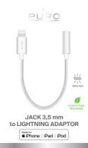 Puro braided adaptor FABK4 Lightning to jack 3,5 mm, 15cm, white