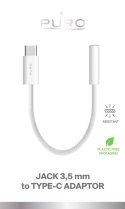 Puro braided adaptor FABK4 USB-C to jack cuffie 3,5 mm , 15cm, white