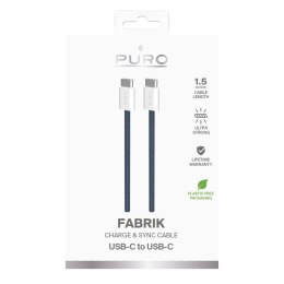 Puro Braided Cable FABK4 USB-C to USB-C, 1.5m 60W 480mbps, dark blue