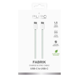 Puro Braided Cable FABK4 USB-C to USB-C, 1.5m 60W 480mbps, green