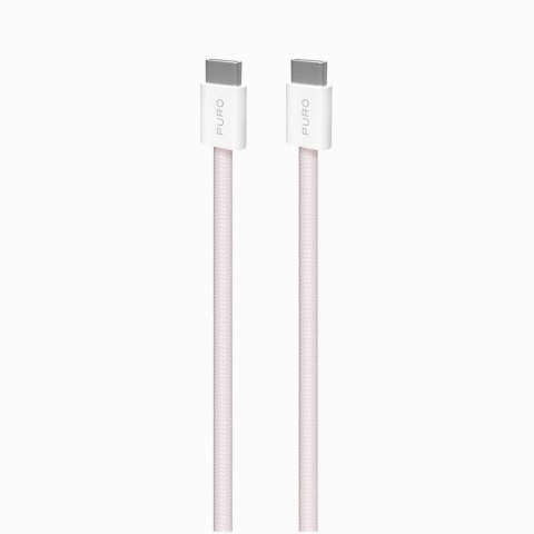 Puro Braided Cable FABK4 USB-C to USB-C, 1.5m 60W 480mbps, pink