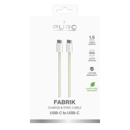 Puro Braided Cable FABK4 USB-C to USB-C, 1.5m 60W 480mbps, yellow