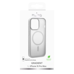 Puro Cover in TPU with integrated magnets and gradient effect 'GRADIENT' for iPhone 15 Pro Max, silver color