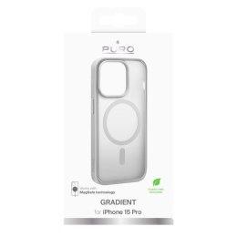 Puro Cover in TPU with integrated magnets and gradient effect 'GRADIENT' for  iPhone 15 Pro, silver color