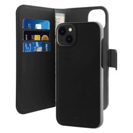 Puro Eco-leather detachable wallet case with horizontal flip+3compartments+1pocket+standup+magnetic flap for iPhone 14 Plus, bla