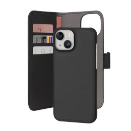 Puro Eco-leather detachable wallet case with horizontal flip+3compartments+1pocket+standup+magnetic flap for iPhone 15, black co