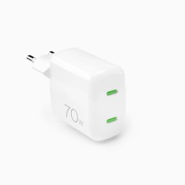 Puro GaN Wall Charger with 2 USB-C ports, 70W, white