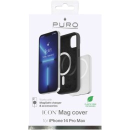 Puro 'ICON MAG' liquid silicon case with integrated magnets for iPhone 14 Pro Max, black