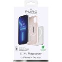 Puro 'ICON MAG' liquid silicon case with integrated magnets for iPhone 14 Pro Max, pink