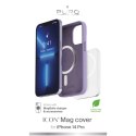 Puro 'ICON MAG' liquid silicon case with integrated magnets for iPhone 14 Pro, lavender