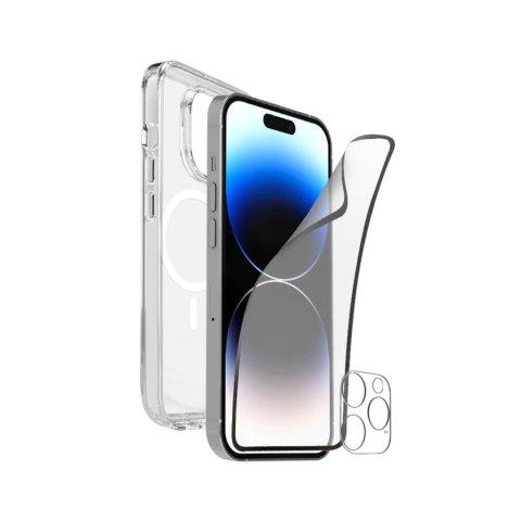 Puro Kit 360 for iPhone 15 Pro D3O Buffer Cover + Film Glass + Lens Glass