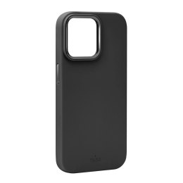 Puro Silicon Cover 'ICON MAG PRO' with magnets inside, metal buttons and camera ring for iPhone 15 Plus, black color