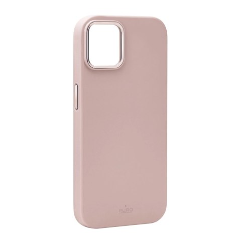 Puro Silicon Cover 'ICON MAG PRO' with magnets inside, metal buttons and camera ring for iPhone 15 Plus, rose color