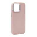 Puro Silicon Cover 'ICON MAG PRO' with magnets inside, metal buttons and camera ring for iPhone 15 Pro Max, rose color