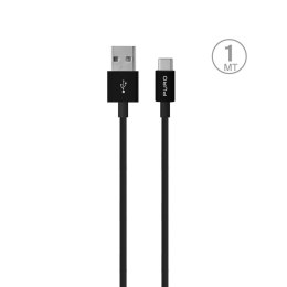 Puro White Cable in TPE  USB-A to Type-C, USB 2.0, 1m, black