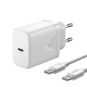 Szybka ładowarka Joyroom JR-TCF11 o mocy do 25W + kabel USB-C / USB-C 1m - biała