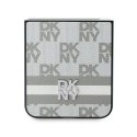 Etui DKNY Chequered Pattern Printed Stripes na Samsung Galxy Z Flip 6 - beżowe