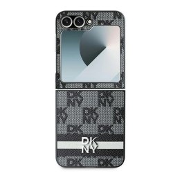 Etui DKNY Chequered Pattern Printed Stripes na Samsung Galaxy Z Flip 6 - czarne