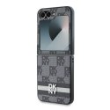 Etui DKNY Chequered Pattern Printed Stripes na Samsung Galaxy Z Flip 6 - czarne