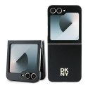 Etui DKNY Leather Metal Stack Logo na Samsung Galaxy Z Flip 6 - czarne