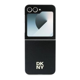 Etui DKNY Leather Metal Stack Logo na Samsung Galaxy Z Flip 6 - czarne