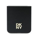 Etui DKNY Leather Metal Stack Logo na Samsung Galaxy Z Flip 6 - czarne