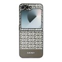 Etui DKNY Repeat Pattern Bottom Stripe na Samsung Galaxy Z Flip 6 - brązowe