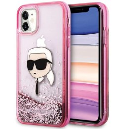 Etui Karl Lagerfeld Glitter Karl Head na iPhone 11/XR - różowe