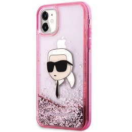 Etui Karl Lagerfeld Glitter Karl Head na iPhone 11/XR - różowe