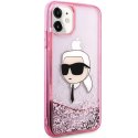 Etui Karl Lagerfeld Glitter Karl Head na iPhone 11/XR - różowe