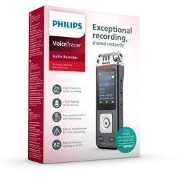 Philips Dyktafon DVT6115 Pamięć 8GB,USB,microSDHC 32GB,3 mikrofony Hi-Fi